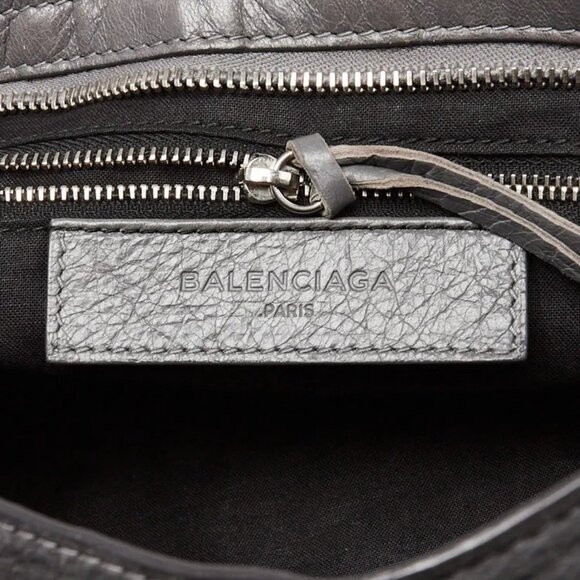 Balenciaga Gris Cendre Lambskin Leather Metallic Edge City S Bag - Picture 6 of 12